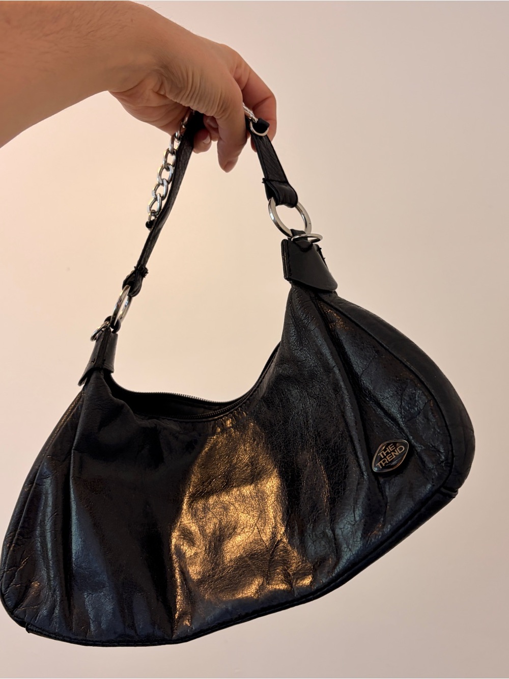 The Trend Black Half-Moon Shoulder Bag